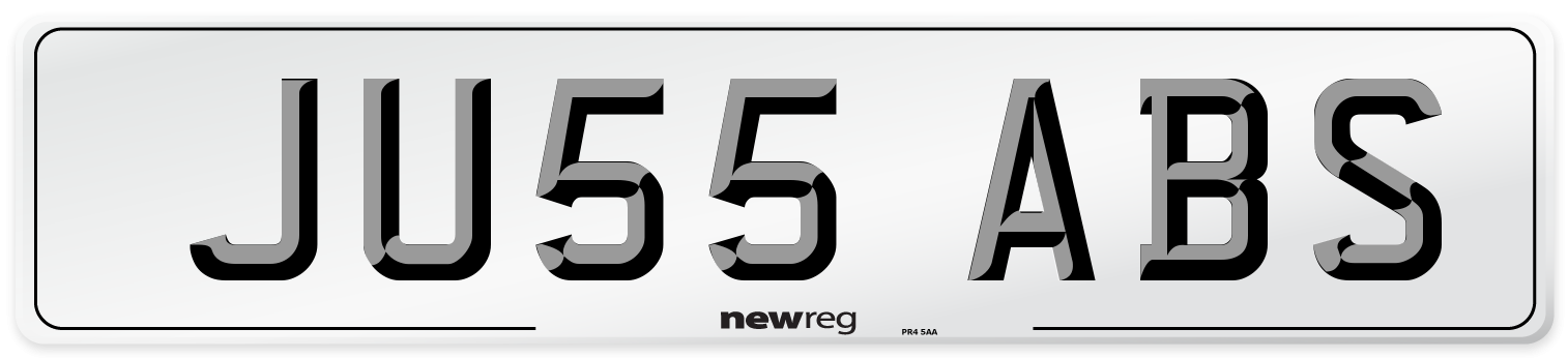JU55 ABS Number Plate from New Reg